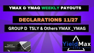 YIELDMAX GROUP A DECLARATIONS TSLY OARK XOMO GOOY YBIT CRSH SNOY TSMY YMAX YMAG Pays DEC 2 [upl. by Flowers549]