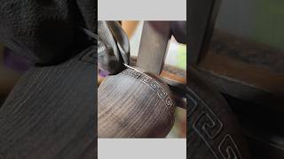 Inlaying with smallleaf rosewood and silver threads process [upl. by Skerl]