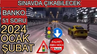 BU BİLGİLERİ ALIN 2024 OCAK ŞUBAT EHLİYET SINAV SORULARI 2024 OCAK EHLİYET SORULARI EHLİYET 2024 [upl. by Ytsirhc]