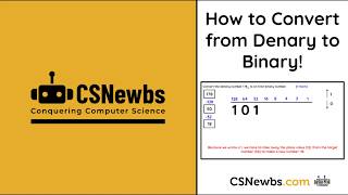 Old Convert from Denary to Binary  CSNewbs [upl. by Acinoed]