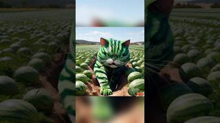 Watermelon Cat 🙀 cat cute kitten [upl. by Shenan]