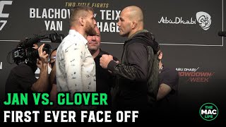 Jan Blachowicz vs Glover Teixeira Face Off For First Time  UFC 267 Press Conference [upl. by Aiam]