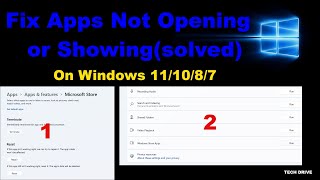 How to Fix Apps Not OpeningShowing On Windows 111087 Quick Tutorial  TECH DRIVE [upl. by Zaraf]