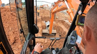 Digging out manhole box [upl. by Esidnac641]