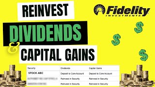 Reinvest Capital Gains amp Dividends into Securities in Fidelity [upl. by Atinav]