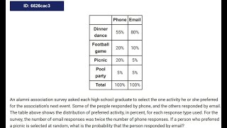 Probability Problem from College Board Problem ID 6626cac3 [upl. by Lewin]