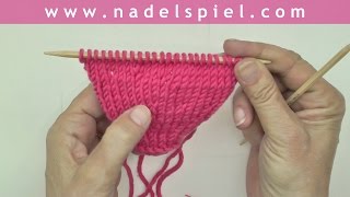 Stricken mit eliZZZa  Zunehmen  Masche aus dem Querfaden stricken M1 [upl. by Hatnamas320]