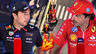 Perez Vs Sainz Post Race Interviews On Last Lap Crash Azerbaijan GP [upl. by Cutlor]