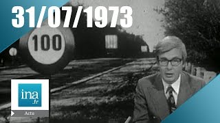 24 Heures sur la Une du 31 juillet 1973  Limitation de vitesse  Archive INA [upl. by Ahsikar]