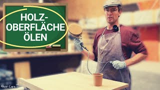 Holzoberfläche Ölen  sauber amp schnell mit Exzenterschleifer [upl. by Nwahsan]