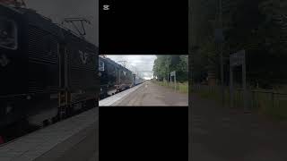 SJ nattåg nach Duved über Umeå Rc6 Vorbeifahrt an Partille Station zug shorts cupcat [upl. by Nerrat]