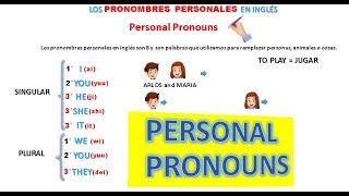 COMO USAR LOS PRONOMBRES PERSONALES EN INGLÉS PRONUNCIACIÓN  ESCRITURA  EJEMPLOS PERSONAL PRONOUNS [upl. by Ariad]