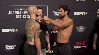 UFC Tampa Cub Swanson vs Kron Gracie WeighIn Staredown  MMA Fighting [upl. by Hugon733]