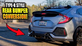 Installing a TypeR Style Rear Bumper Lip on my Honda Civic Hatchback  20172021 Civic Hatchback [upl. by Artek]