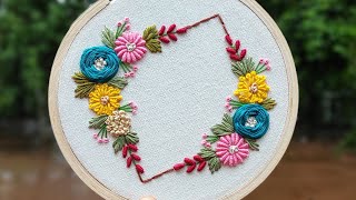 Hand Embroidery  Floral Hoop Art Embroidery Design for Beginners ❤️ Embroidery flowers  Gossamer [upl. by Unders]