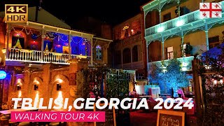 【4K】Nightlife TbilisiGeorgia 4K Walking Tour 2024 [upl. by Okeim]