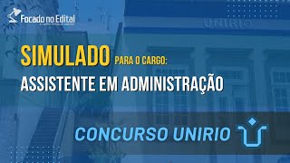 Questões para o cargo Assistente em Administração  Concurso UNIRIO [upl. by Treblihp]