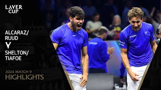 AlcarazRuud v SheltonTiafoe Highlights  Laver Cup 2024 Match 9 [upl. by Pinchas]