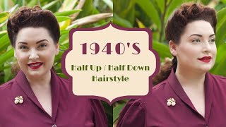 1940s HalfUpHalfDown Hairstyle [upl. by Ohce334]