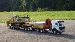 DB3850 mit DollyTieflader und Bagger CAT 345D [upl. by Amej]