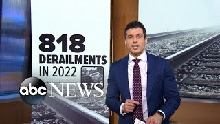 Taking a closer look at train derailments in the US l GMA [upl. by Eidissac]