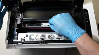 HOW TO REPLACE TONER CARTRIDGES ON HP LASERJET CP1025 COLOR [upl. by Ganny222]