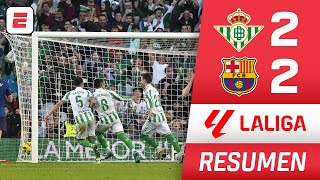 RESUMEN BETIS y BARCELONA empataron 22 GOLAZO de taquito de DIAO sobre la hora  La Liga [upl. by Uht]