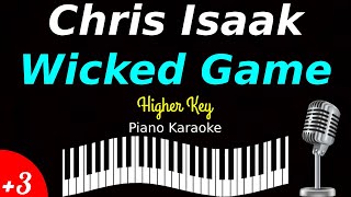 Chris Isaak  Wicked Game Piano Karaoke Higher Key [upl. by Maleen]