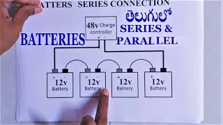 Batteries series connection and batteries parallel connections in telugu [upl. by Stefano]