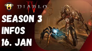 BEGLEITER amp NEUE DUNGEONS und mehr in SEASON 3 Diablo 4  News Update 16 Januar [upl. by Anahgem382]