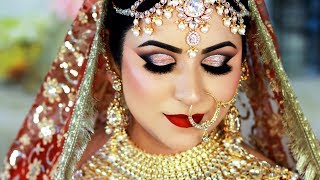 Long Lasting INDIAN BRIDAL Makeup Tutorial  TRADITIONAL GOLD amp RED Daytime Look [upl. by Alrad965]