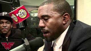 KANYE WESTPUSHA T FREESTYLE ON THE FUNKMASTER FLEX SHOW [upl. by Airdnaxela997]