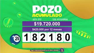 SORTEO PATAGONIA TELEBINGO Nº 372  011224  LOTERIA LA NEUQUINA [upl. by Briano960]