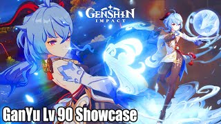 Genshin Impact  Ganyu Lv 90 Gameplay All SKills Showcase  Talents Lv 8 Damage Test DPS [upl. by Kenta152]