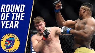 Stipe Miocic vs Francis Ngannou wins round of the year  Ariel Helwani’s MMA Show [upl. by Aneekan213]