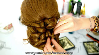 Wedding prom updo hairstyle for long hair tutorial [upl. by Aldis187]