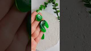 GREEN💚resin epoxy accessories earrings resinart shorts jewelry greenjewelry green craft [upl. by Athalla]