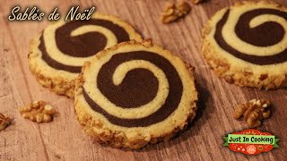 ❅ Recette de Sablés Spirales de Noël Chocolat Fève Tonka et Noix ❅ [upl. by Conny809]