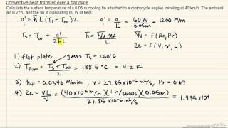 Convective Heat Transfer over a Flat Plate  Example Problem [upl. by Gathers114]