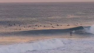 Surfers enjoying conditions in the north shore waters at Backdoor Oahu [upl. by Avraham390]