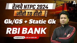 RAILWAY NTPC 2024  GK GS  Static GK Class for NTPC 2024  RBI Bank  GK GS By Pawan Sir [upl. by Sherm]