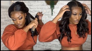 BOMBSHELL FLAT IRON CURLS TUTORIAL  A FEW STYLES [upl. by Nnyleuqcaj165]