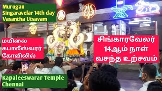 MuruganSingaravelar Vasantha Utsavam  14th day Kapaleeswarar Temple  சிங்காரவேலர் வசந்த உற்சவம் [upl. by Haridan771]