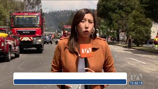 Incendio de tanquero en Av Simón Bolívar de Quito deja una persona fallecida [upl. by Bear]