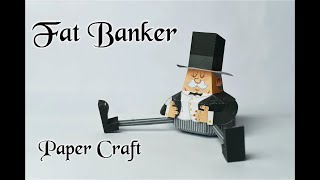 How To Make Piggy Bank With Paper  Fat Banker Papercraft [upl. by Ecnarrat]