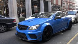 VERY LOUD Blue Mercedes C63 AMG Black wIPE exhausts [upl. by Imre]