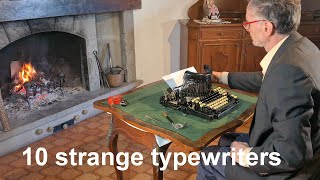 The sounds and the mechanics of 10 old strange typewriters in a mountain house with a fireplace [upl. by Rentsch]