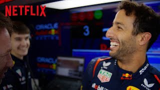 Ricciardo’s Red Bull Silverstone Test  Formula 1 Drive to Survive  Netflix [upl. by Nivonod]