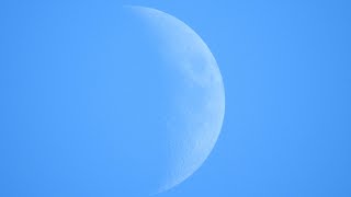 Daytime Waxing Crescent Moon 334 of 16 January 2024 recorded with Nikon P900 [upl. by Ireland]