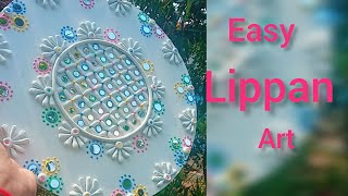 lippan artलिप्पन आर्ट lippan art work tutorial lippanmirror work mud and mirror work [upl. by April391]